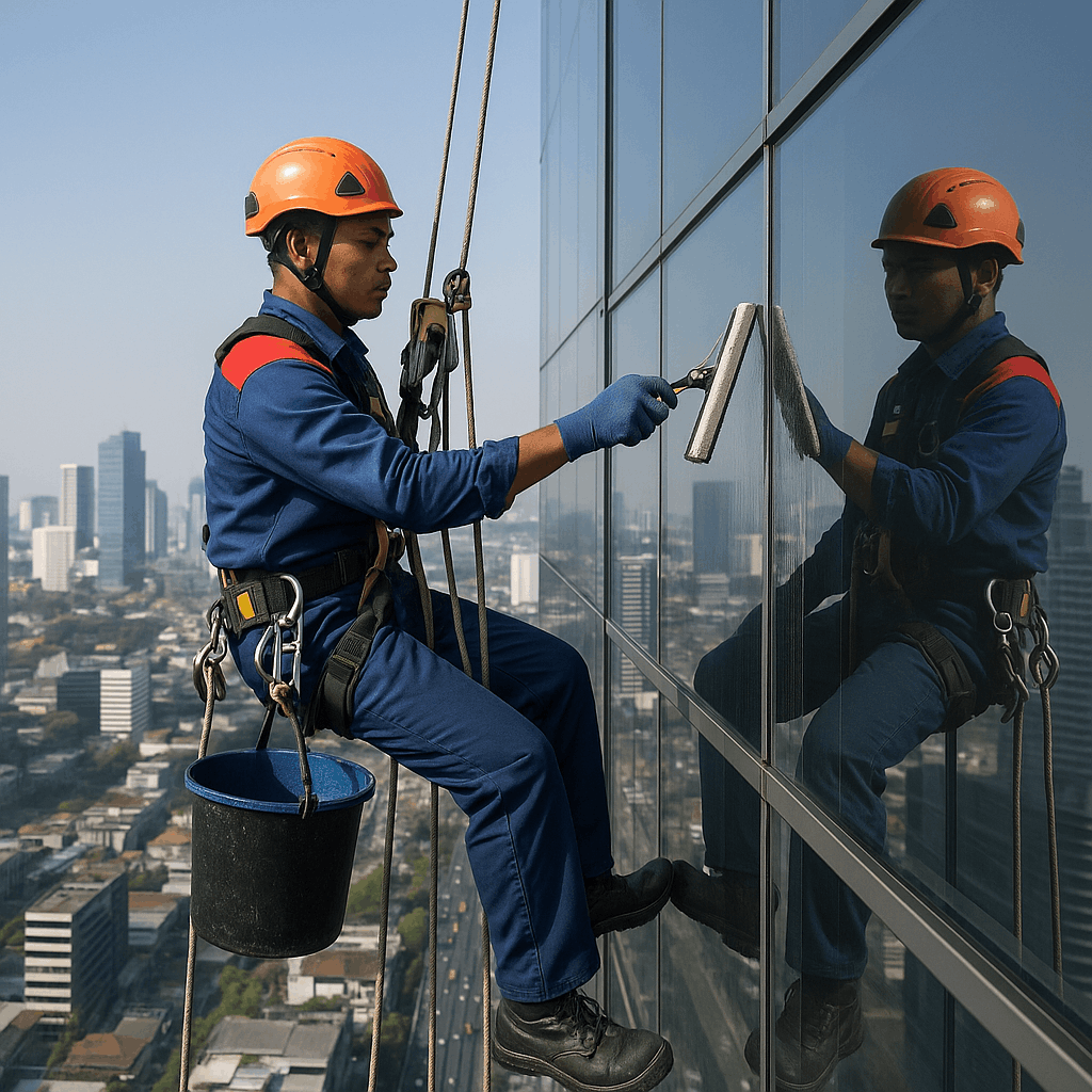 Pembersihan Kaca Gedung